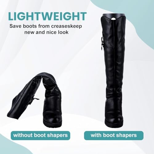 SYBL 2 Pairs Reusable Boot Shaper Form Inserts - Tall Support Black Plastic Inserts Pads - Knee High Shoes Thigh Boot Holder Hanger for Men or Women (16inch/40cm) - Image 5