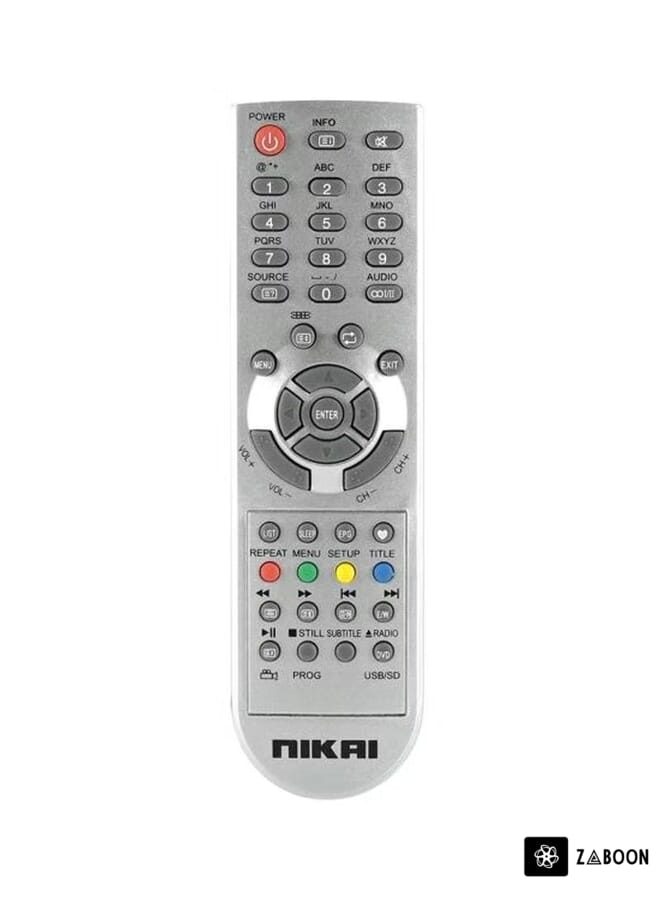 Zaboon Remote Control For Nikai TV Silver