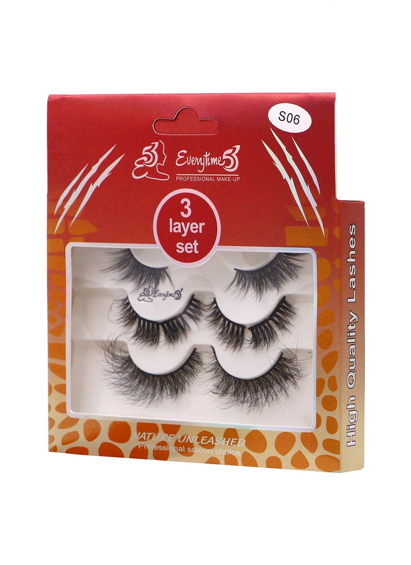 Everytime53 Women's 3 Layer Set Eye Lashes - S06 - Image 2