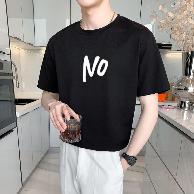 Popular Versatile Short-Sleeved T-Shirt Men'S Trendy Brand Trendy Clothes 2024 Men'S White Half-Sleeve - Image 3