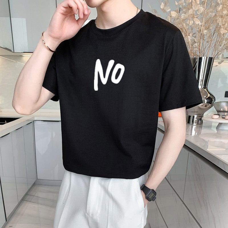 Popular Versatile Short-Sleeved T-Shirt Men'S Trendy Brand Trendy Clothes 2024 Men'S White Half-Sleeve - Image 2