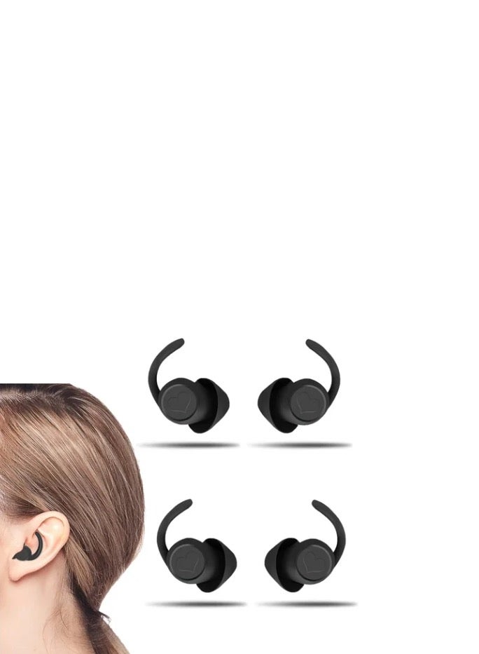 Generic Noise Cancelling Ear Plugs for Sleep, Earplugs, Silicone Reusable Earplugs Noise Reduction Earbuds, for Snoring Concert Study Motorcycle Work Flying Travel Essentials, Students, Swimmers (2 Pairs) - Image 1