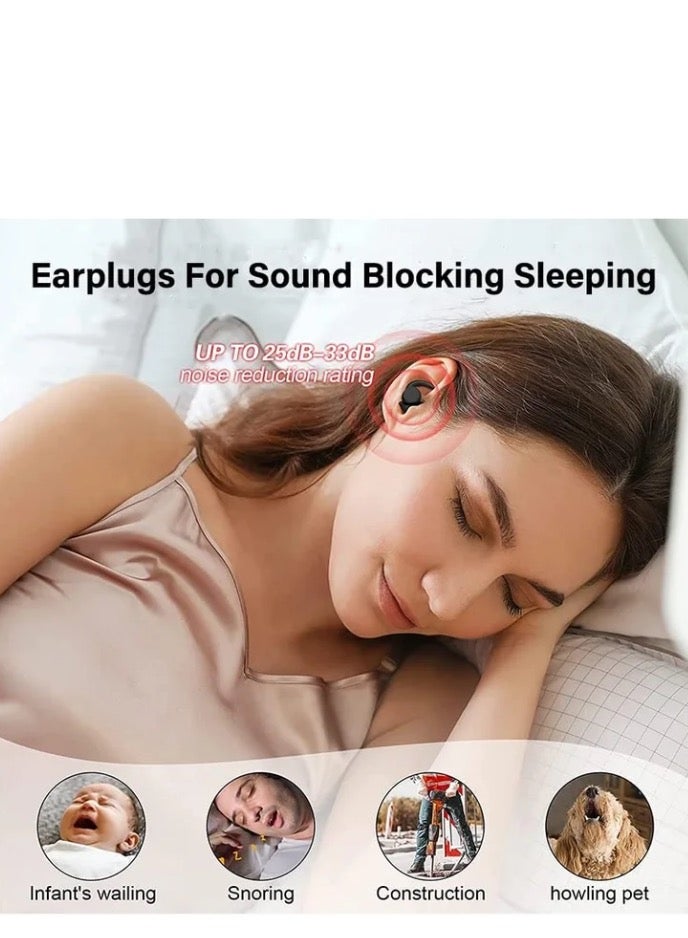 Generic Noise Cancelling Ear Plugs for Sleep, Earplugs, Silicone Reusable Earplugs Noise Reduction Earbuds, for Snoring Concert Study Motorcycle Work Flying Travel Essentials, Students, Swimmers (2 Pairs) - Image 3
