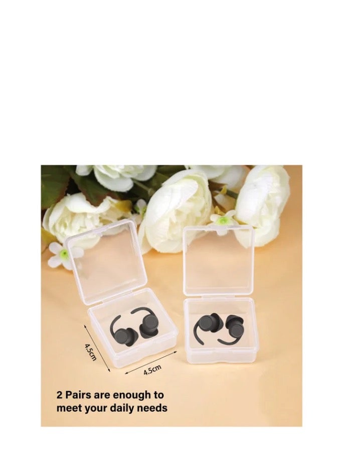 Generic Noise Cancelling Ear Plugs for Sleep, Earplugs, Silicone Reusable Earplugs Noise Reduction Earbuds, for Snoring Concert Study Motorcycle Work Flying Travel Essentials, Students, Swimmers (2 Pairs) - Image 4