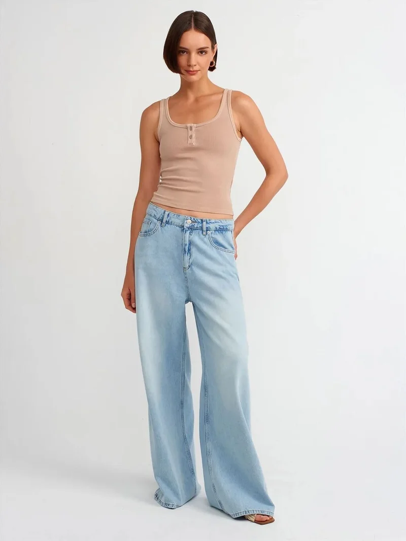 ديلفين Dilvin Sleeveless Slim-fit Jersey Blouse