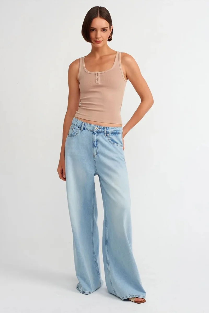 DILVIN Sleeveless Slim-fit Jersey Blouse