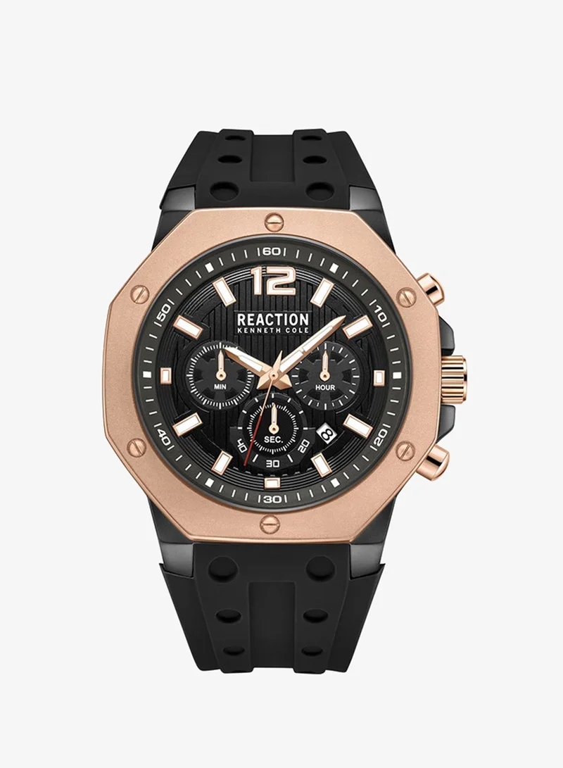 Kenneth Cole Reaction Chronograph Gents Watch With Black Silicon Strap 48mm - KRWGO9005902