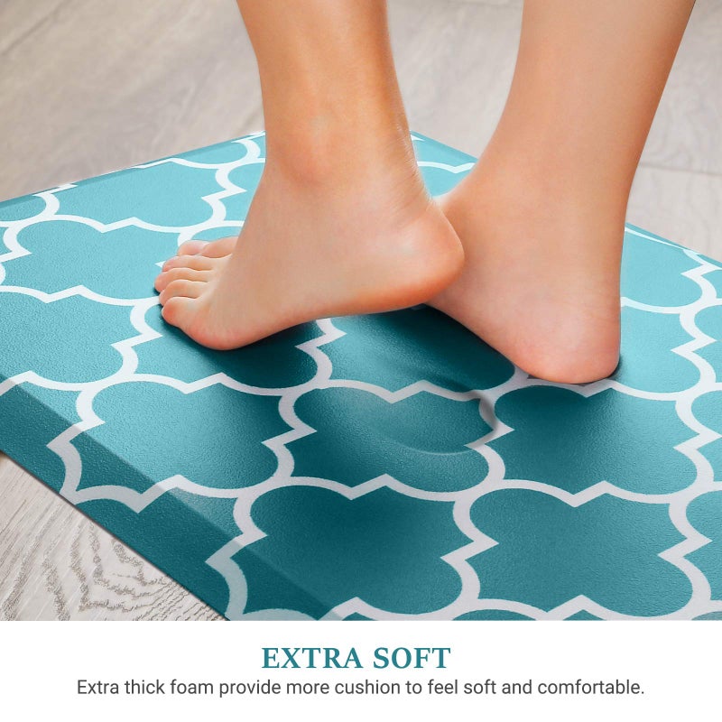 WISELIFE Kitchen Mat Cushioned Anti-Fatigue Kitchen Rug,17.3"x 28",Non Slip Waterproof Kitchen Mats and Rugs Heavy Duty PVC Ergonomic Comfort Mat for Kitchen, Floor Home, Office, Sink, Laundry, Green - Image 3