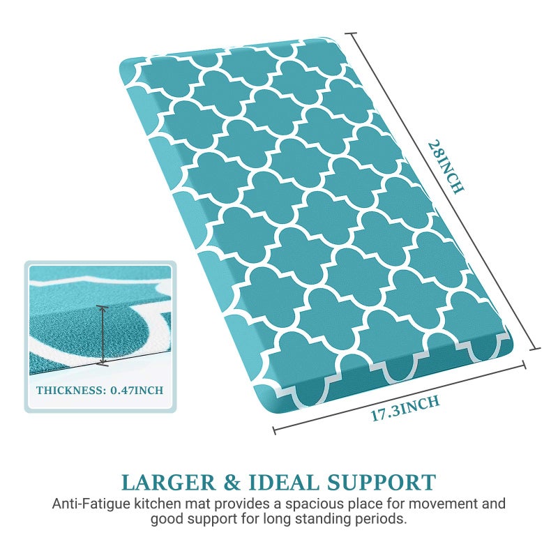 WISELIFE Kitchen Mat Cushioned Anti-Fatigue Kitchen Rug,17.3"x 28",Non Slip Waterproof Kitchen Mats and Rugs Heavy Duty PVC Ergonomic Comfort Mat for Kitchen, Floor Home, Office, Sink, Laundry, Green - Image 2