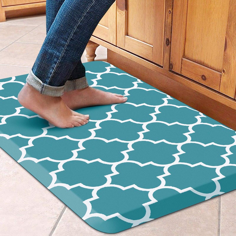WISELIFE Kitchen Mat Cushioned Anti-Fatigue Kitchen Rug,17.3"x 28",Non Slip Waterproof Kitchen Mats and Rugs Heavy Duty PVC Ergonomic Comfort Mat for Kitchen, Floor Home, Office, Sink, Laundry, Green - Image 1