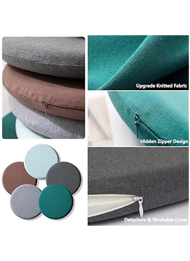 Generic - Round Chair Cushions 18 inch, Stool Cushions Round 18 Inch Upgrade Memory Foam Seat Cushion, Detachable Chair Pads with Hidden Zipper Design, Work from Home Essentials Dark Grey - Image 1