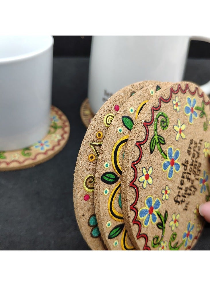4pcs Heat Resistant Natural Cork Coasters and Placemats - Absorbent and Reusable for Cold Drinks, Wine Glasses, Plants, Cups, and Mugs  - Image 5