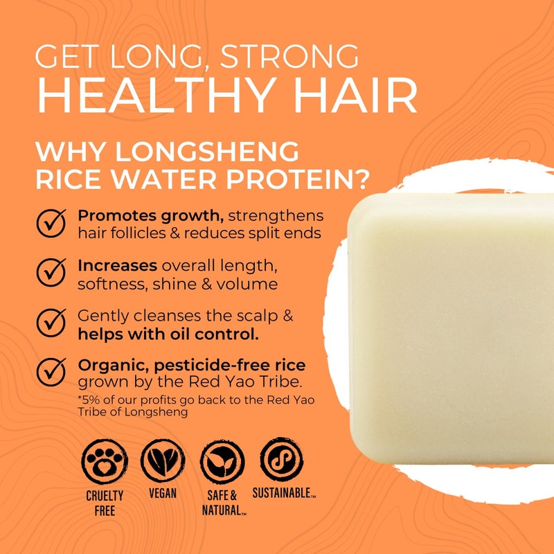 Viori Citrus Yao Conditioner Bar Made with Rice Water - Handcrafted All Natural Organic Conditioner - Image 2