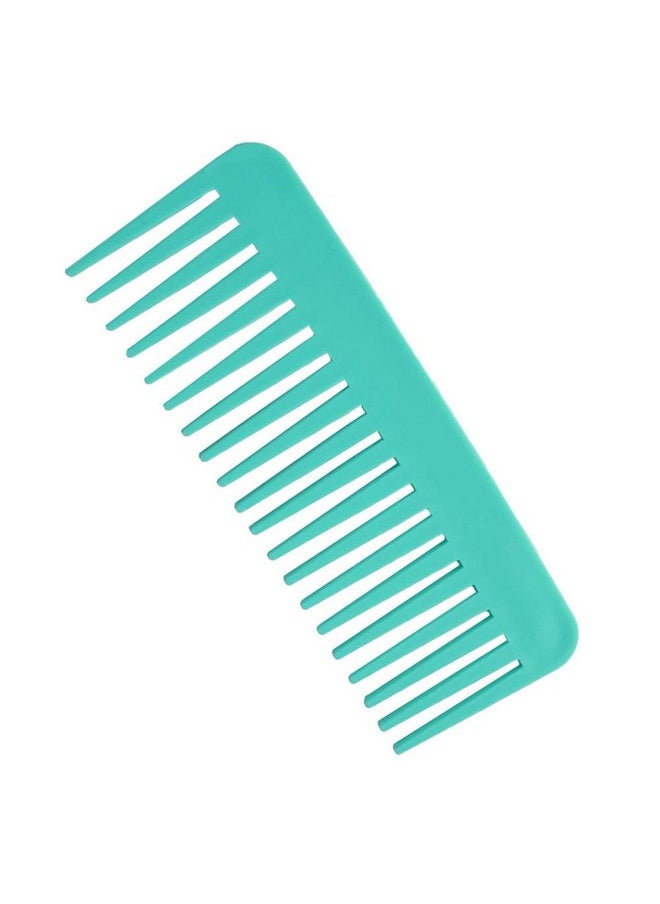 NuAngela NuAngela Wide Tooth Hair Comb No Static, Detangling Styling Comb For Thick Long Curly Hair, No Handle Round Teeth, Reduce Hair Loss&Breakages, Shower Shampoo Detangler Comb For Women Men (Cyan)  - Image 1