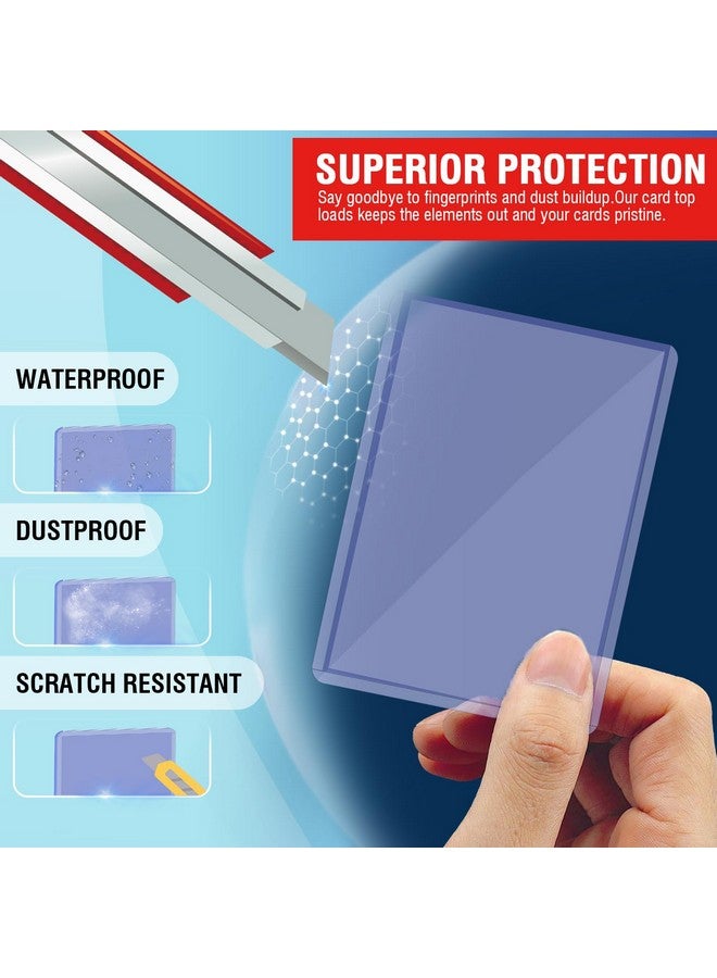 AMORIX 1000 Trading Cards Sleeves Top Loads, 3"X4" Baseball Card Protectors Hard Plastic, Toploads Binder Penny Sleeves for Sports Football Game (500 Hard Loads + 500 Soft Sleeves) - Image 2