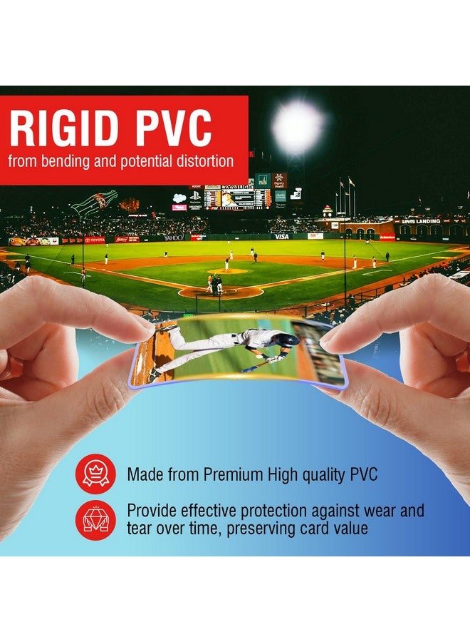 AMORIX 1000 Trading Cards Sleeves Top Loads, 3"X4" Baseball Card Protectors Hard Plastic, Toploads Binder Penny Sleeves for Sports Football Game (500 Hard Loads + 500 Soft Sleeves) - Image 5