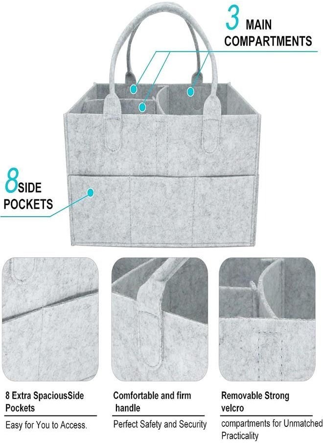 Generic Baby Diaper Tote Bag - Nursery Storage Bin for Changing Table | Portable Car Travel Organizer  - Image 3
