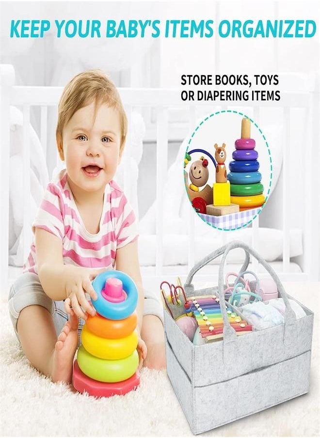 Generic Baby Diaper Tote Bag - Nursery Storage Bin for Changing Table | Portable Car Travel Organizer  - Image 5