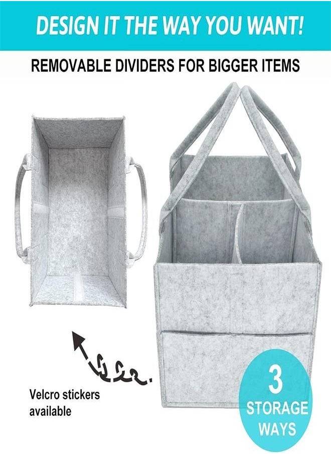 Generic Baby Diaper Tote Bag - Nursery Storage Bin for Changing Table | Portable Car Travel Organizer  - Image 4