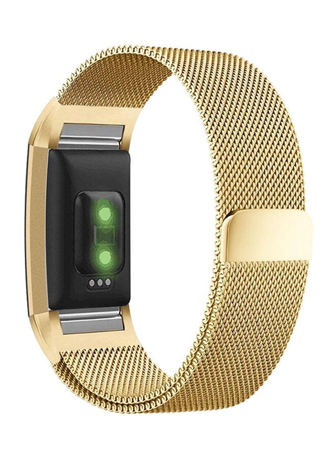 NIBEMINENT Stainless Steel Band For Fitbit Charge 2 Gold
