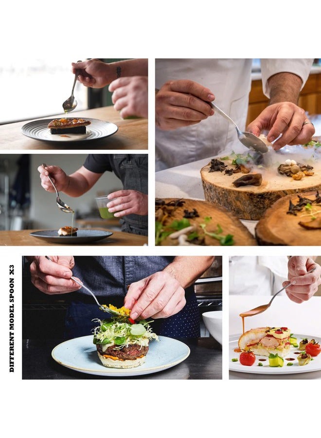 CREATIVECHEF Professional Chef's Kit, 7-Piece Plating Tools Culinary Set. It Is Mainly Used For Plating, Tasting Flavors And Making Cakes. Made Of 420 Stainless Steel.(Black) - Image 4