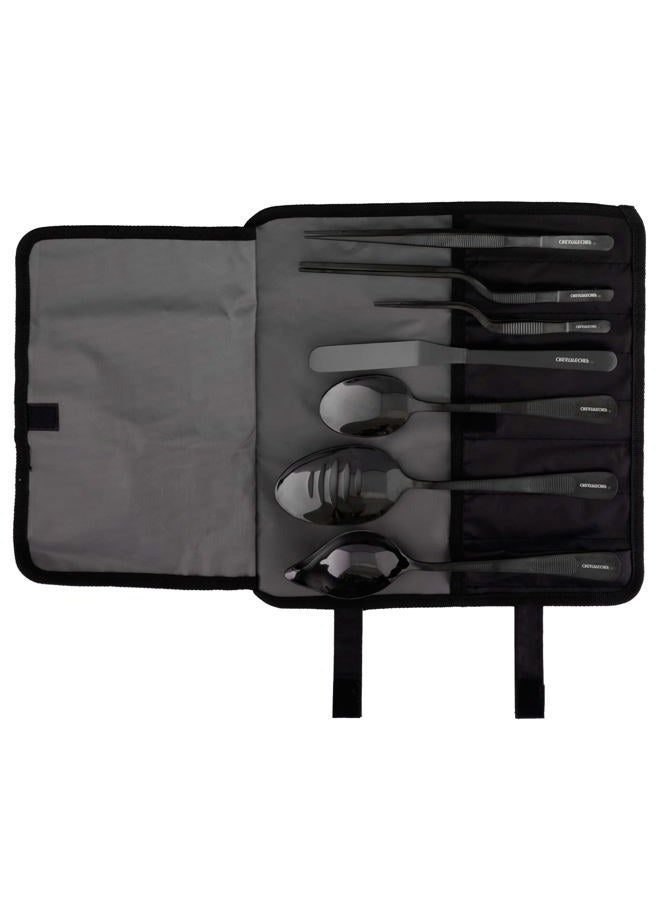 CREATIVECHEF Professional Chef's Kit, 7-Piece Plating Tools Culinary Set. It Is Mainly Used For Plating, Tasting Flavors And Making Cakes. Made Of 420 Stainless Steel.(Black) - Image 1