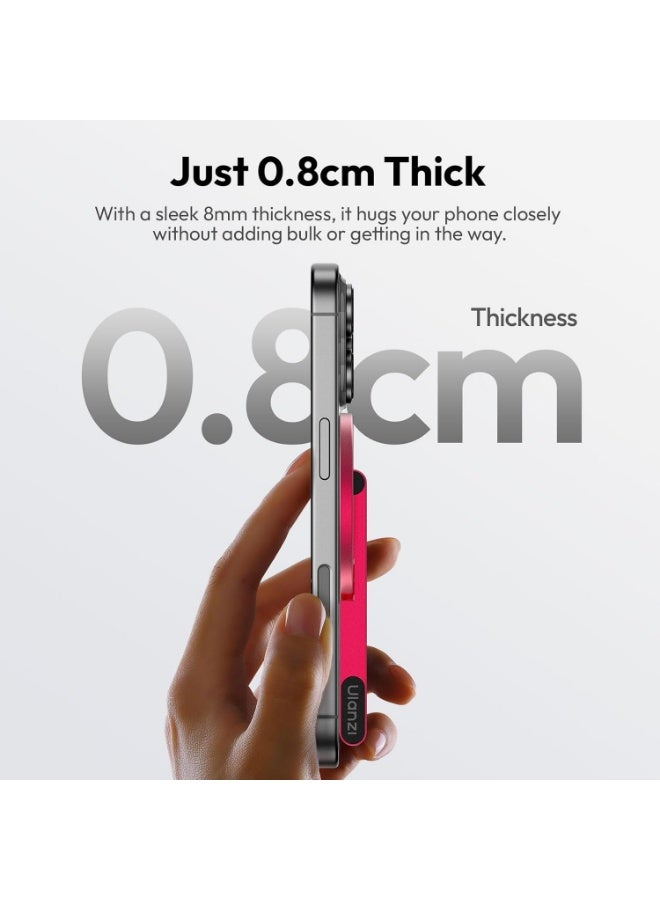 ULANZI MA60 Magnetic Phone Tripod Stand for iPhone - Aluminium Smartphone Mini Tripod Pocket Cell Phone Stand Strong Magnet Quick Mount Compatible with iPhone 16 15 14 13 14 Series, Red - Image 4