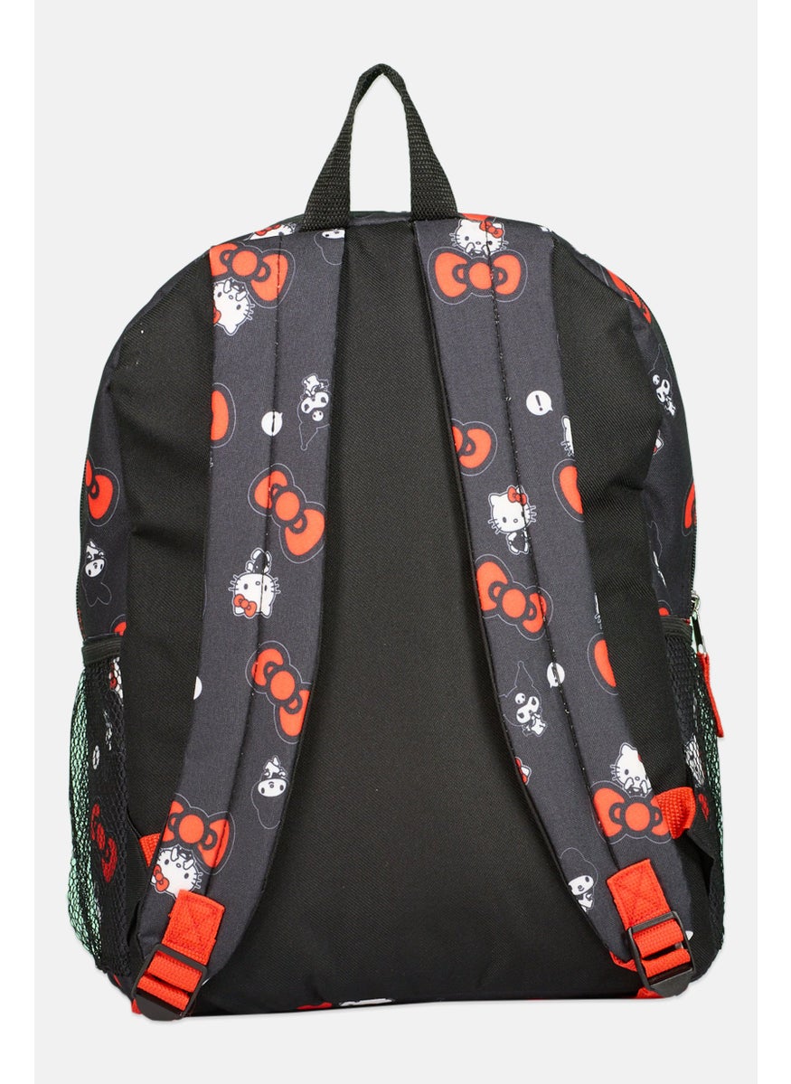 Hello Kitty Kids Girl Allover Printed Backpack 40 H x 34 L x 12 W cm, Black Combo  - Image 2