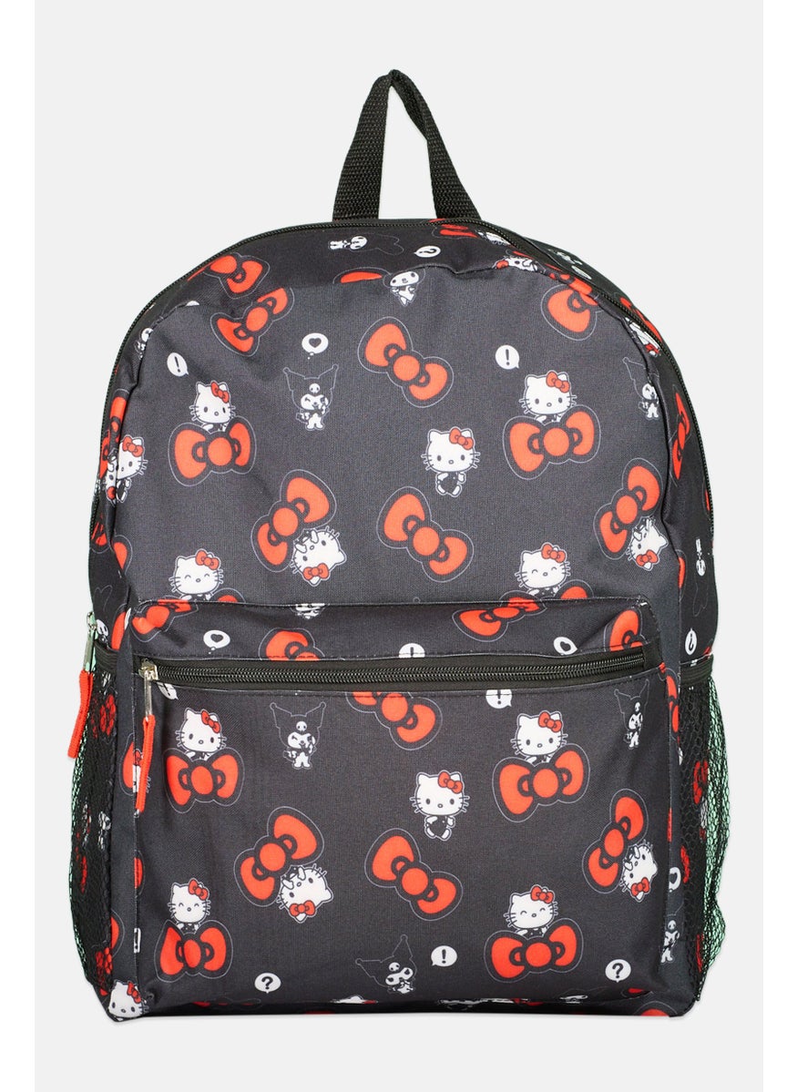 Hello Kitty Kids Girl Allover Printed Backpack 40 H x 34 L x 12 W cm, Black Combo  - Image 1