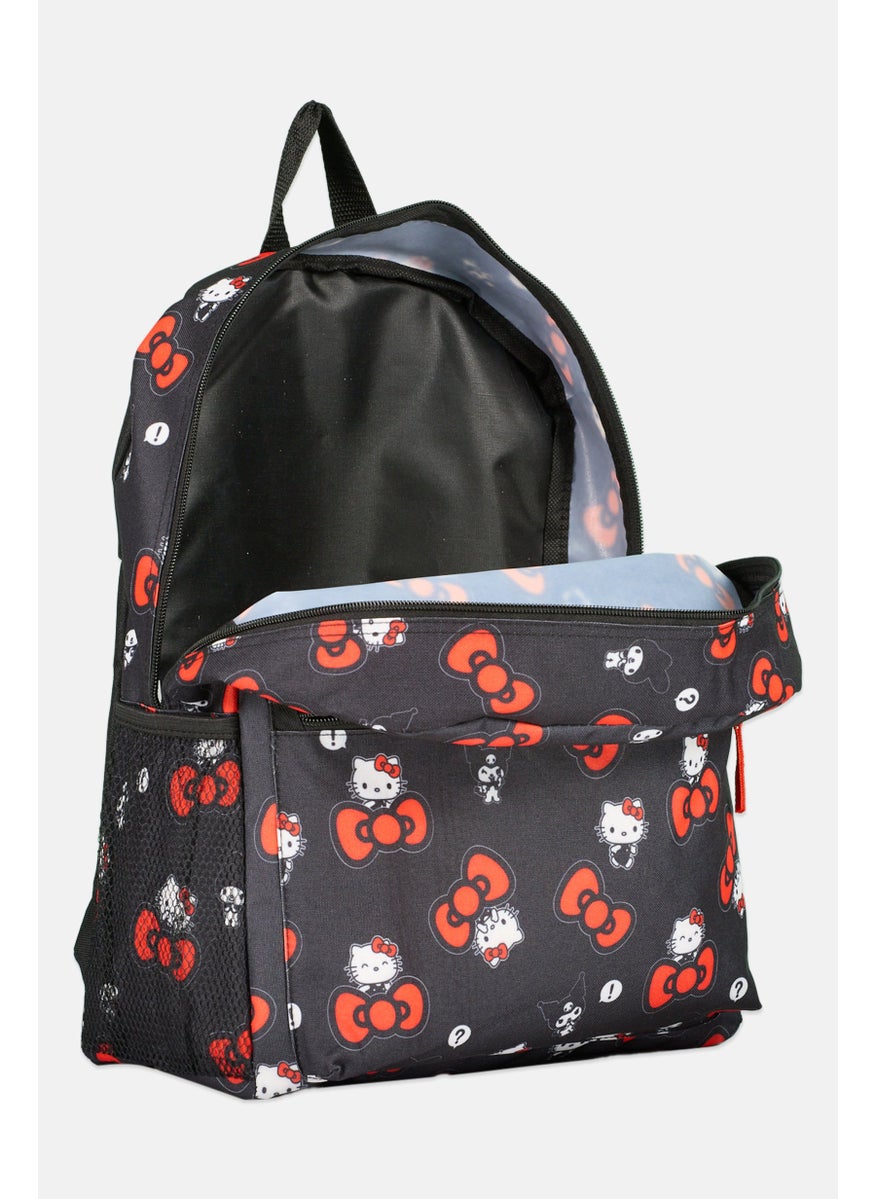 Hello Kitty Kids Girl Allover Printed Backpack 40 H x 34 L x 12 W cm, Black Combo  - Image 3
