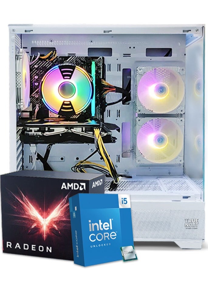 Truenort Gaming PC, Intel Core i5-12400F, RX 580, 16GB RAM, 1TB SSD, Air Cooler 120mm, 650W PSU, Window 11 Pro, White Case  - Image 1