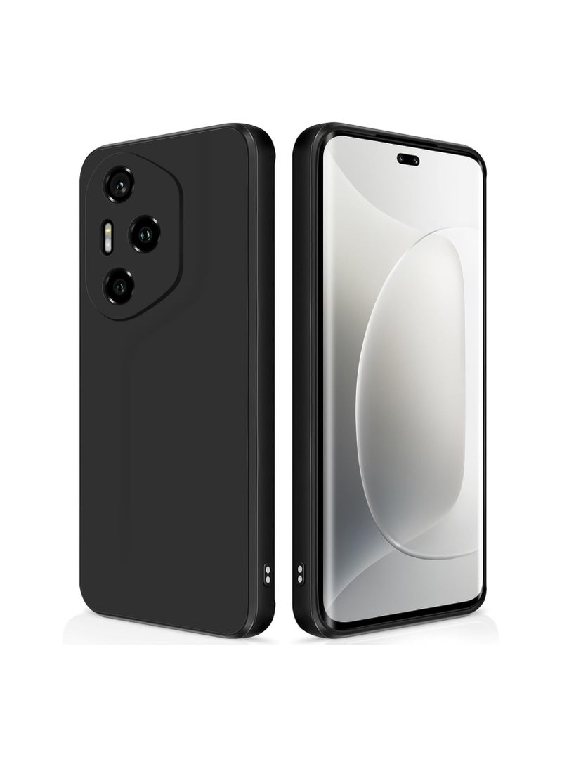 Case Compatible with Honor 300 Pro 5G Silky-Soft Touch Full-Body Protective Phone Silicone Case Shockproof Cover with Microfiber Lining Case For Honor 300 Pro Black - Image 1