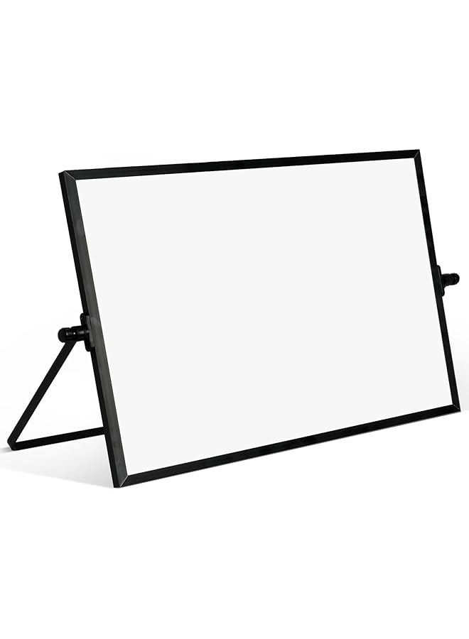 إيروريكس سبورة بيضاء مغناطيسية لسطح المكتب مقاس 16 بوصة × 12 بوصة مع حامل، سبورة بيضاء محمولة صغيرة للتقويم للكتابة والرسم والمكتب والمنزل والمدرسة - Image 1