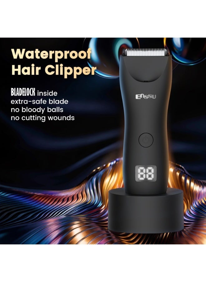 ENSSU Waterproof Wet & Dry Cordless Hair Trimmer-Clipper offers maximum control & comfort for users of all ages - high-performance 6000 RPM Motor, nick-free trimming on sensitive areas including the groin, pubic region, beard and body. - Image 2