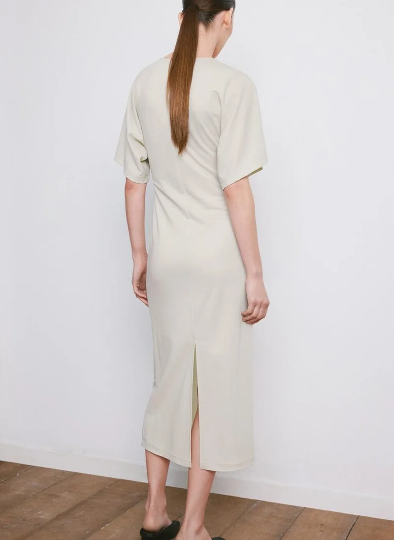 مانجو Side gathered details dress