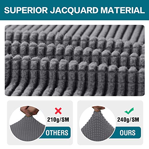 Turquoize Stretch Armrest Covers for Chairs and Sofas Couch Arm Covers for Sofa Spandex Jacquard Armrest Cover Anti-Slip Furniture Protector Washable Armchair Slipcovers for Recliner Set of 2, Gray - Image 3
