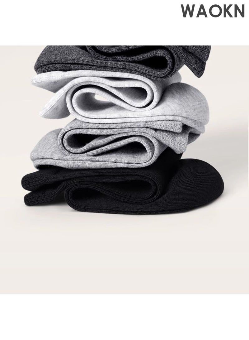 WAOKN Pure cotton solid color socks, quick drying and sweat absorbing socks that do not stuffy the feet, antibacterial and deodorizing mid tube socks, boneless sock head design that does not hurt the feet, anti slip and foot sticking, suitable for business, leisure, sports and other occasions. - Image 5