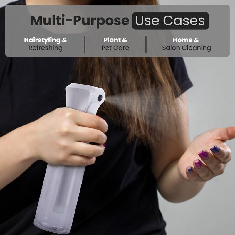 VIGOR PATH Continuous Spray Bottle â€“ Fine Mist Mister Spray Bottle for Hair, Plants, Cleaning, Pets & Travel | Refillable Water Spray Bottles (200ml / 6.7oz) Clear - Image 5