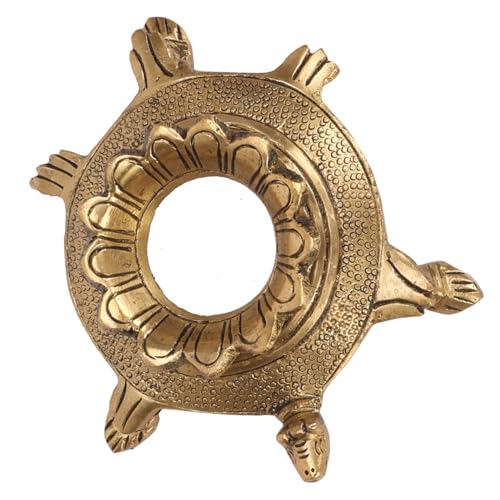 ARTVARKO Pure Brass Shankh Stand with Tortoise Conch Holder for Home Office Temple Prosperity (LxBxH-11x9x5 cm) - Image 2