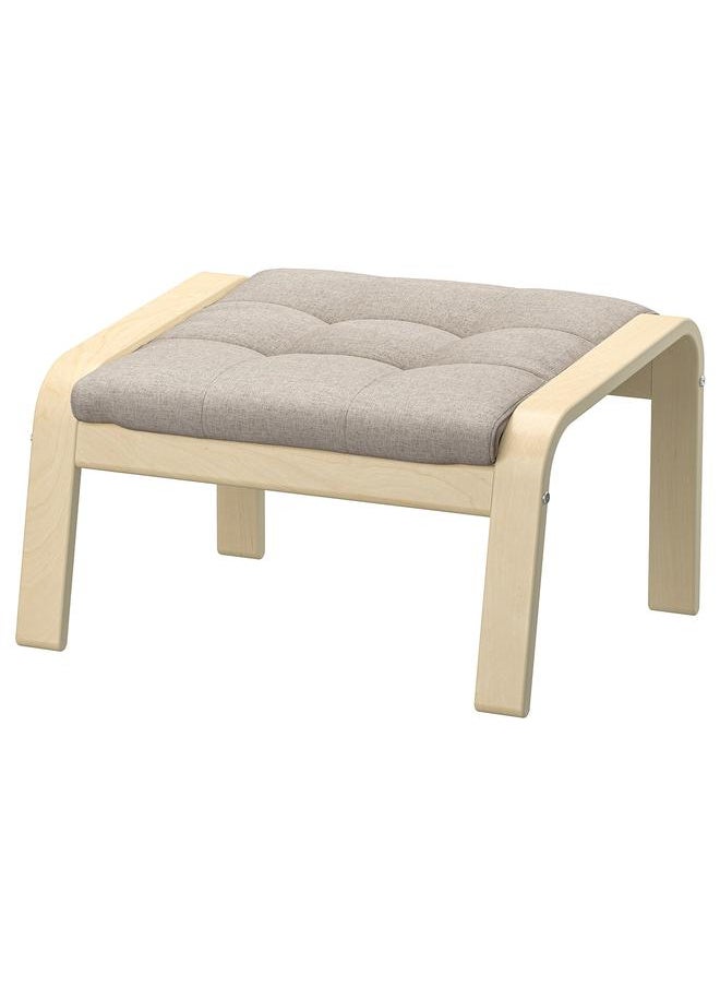 Zaboon - Footstool, Birch Veneer/Gunnared Beige - Image 1
