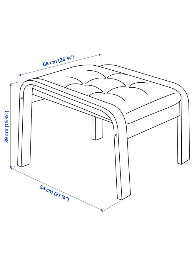 Zaboon - Footstool, Birch Veneer/Gunnared Beige - Image 1