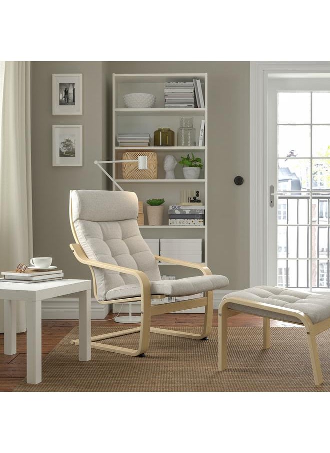Zaboon - Footstool, Birch Veneer/Gunnared Beige - Image 1