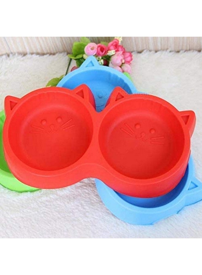 وعاء مزدوج بلاستيكي 2 في 1 لتغذية الحيوانات الأليفة - وعاء مضاد للانزلاق وغير سام، وعاء طعام وماء للكلاب والقطط (متعدد الألوان) - عبوة من قطعة واحدة - Image 5