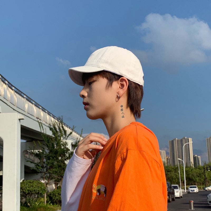 Unisex Baseball Cap Soft Brim Korean StyleLight board short eaves White Light board short eaves White