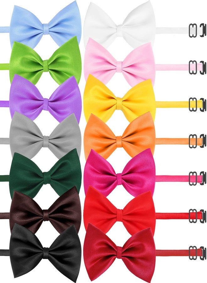 سندير ربطات عنق للكلاب من سندير، 120 قطعة، مع طوق قابل للتعديل، ربطات عنق للجراء، ربطات عنق للقطط، ألوان متنوعة، ربطات عنق سادة لتزيين الحيوانات الأليفة، إكسسوارات تزيين الكلاب للحيوانات الأليفة الصغيرة والمتوسطة والكبيرة، 14 لونًا - Image 1