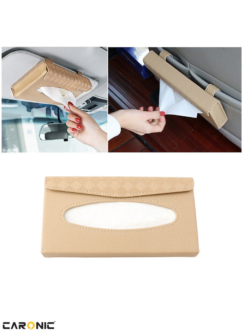 Car Sun Visor Tissue Box PU Leather Napkin Paper Cover Case Beige - pzsku/Z8B8ABA120A5065DD2911Z/45/_/1707814148/ab352210-3fba-474c-a3ed-b286f2184ed3