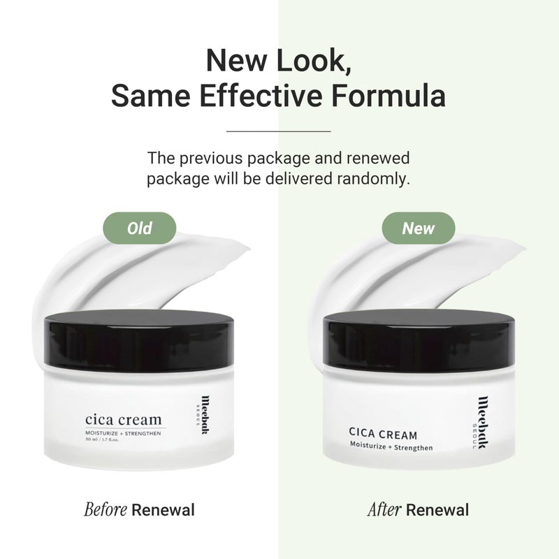 Meebak Cica Cream | Daily Moisturizer for Soothing, Repairing, & Firming with Niacinamide, Peptides, & Retinol | Deep Hydration for Glass Skin | Korean Skin Care - Image 5