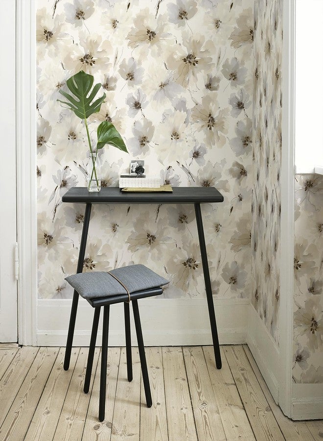 JiffDiff Floral Peel and Stick Wallpaper, Beige Yellow Watercolor Flower Contact Paper Peel and Stick for Bedroom Bathroom, Vintage Removable Waterproof Self Adhesive Wall Paper 240 x 17.3in, 28.84ft - Image 5