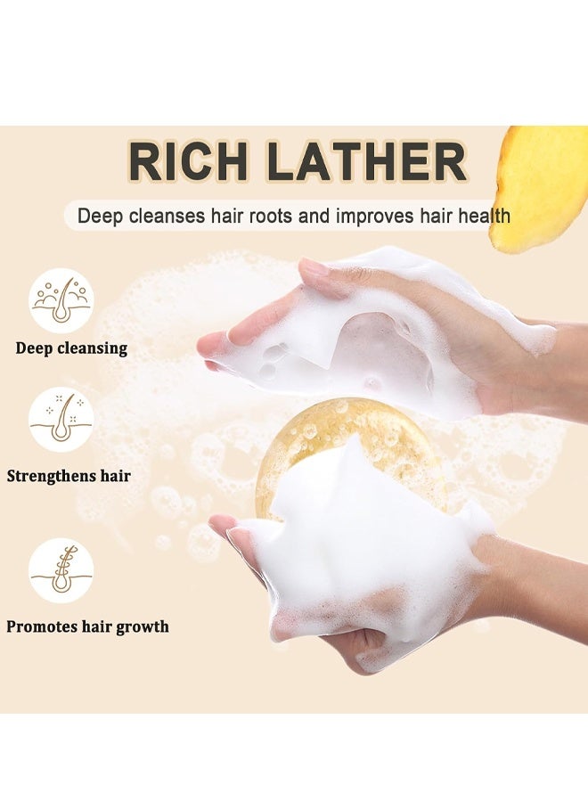 Ginger Hair Regrowth Shampoo Bar Anti  Hair Loss Natural Organic Deep Clean Scalp Nourishing For Men Women - Image 2