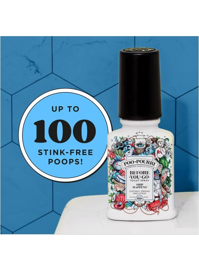 Jawzrsize Before-You-Go Toilet Spray, Ship Happens, 2 Fl Oz - Coconut, Freesia and Citrus - Image 4